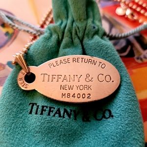 Tiffany & Co Retired Silver 925 Dog Tag Long Necklace
